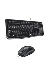 Logitech MK120 Wired USB Keyboard and Mouse Set for Windows, Optical Wired Mouse, Full-Size Keyboard, USB Plug-and-Play, Compatible for PC, Laptop - Black