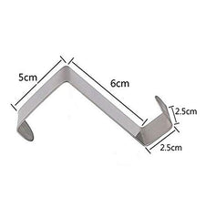 SYGA Stainless Steel Hook, 5 Cm X 2.5 Cm, Large, Silver, Set of 6