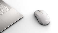 Lenovo Yoga Bluetooth Silent Mouse, 3 Level DPI Adjustment, 36 Month Battery Life, Bluetooth 5.3, 3 Device Paring, Whisper Quiet, Programmable Buttons, Smooth Finish, Luna Grey