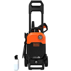 BLACK+DECKER BEPW1600 1300W 1600 PSI 110 Bar Pressure Washer for Car, Bike, Home & Garden Cleaning Use with Multiple Accessories Included, 1 Year Warranty, Orange & Black