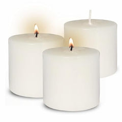 Pure Source India Paraffin Wax Scented Pillar Candles for Home Decor Smokeless & Dripless Candle (Rose - Red) Set of 3.