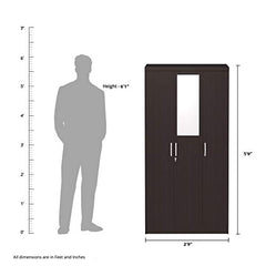 DeckUp Plank Cove 3-Door Engineered Wood Wardrobe with Mirror (Wotan Oak and White, Matte Finish)
