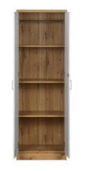 DeckUp Plank Cove 2-Door Engineered Wood Wardrobe with Mirror (Wotan Oak and White, Matte Finish)