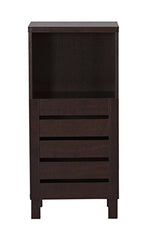 DeckUp Uniti Engineered Wood Bedside Table and End Table (Dark Wenge, Matte Finish)