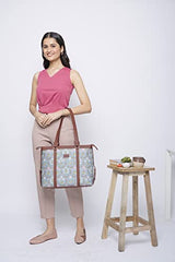 ZOUK Office Bag | Stylish Bags for Office Use | Laptop Bag 15.6 inch | Stylish Tote for Office Use | Purse for Women | Vegan Leather Handbag | Daily & Travel Use | Multicolor Mandala Print