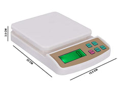 Thermomate Electronic Kitchen Digital Weighing Scale with Tare Function with Adaptor (10 Kg-SF 400A) -, White