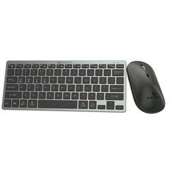 Amkette Wi-Key Mini 2 (3in1) Multi-Device Wireless Keyboard and Mouse Combo, Scissor Keys, One-Click Device Switching, Dual OS Layout, 3200 DPI Mouse, macOS, Windows, Android & iOS Compatible, Grey