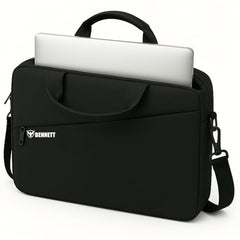 Bennett™ Mystic Unisex Adult Men's Laptop Bag 15.6 inch Side Shoulder Briefcase Satchel Messenger Business Bags for Men & Women Front Pocket for Laptop Accessories - Black (6 Month Warranty)