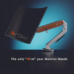 ARTIKEL Monitor Desk Mount Adjustable Spring Assisted Monitor Arm VESA Mount with C Clamp Grommet Mounting Base Computer Monitor Stand (Curve, Single.)
