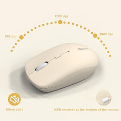 Wireless Keyboard and Mouse Combo, Full-Sized Wireless Keyboard and Adjustable DPI Mouse, 2.4GHz USB Receiver, Keyboard and Mouse for PC, Windows, Desktop, Laptop (Orange-B)