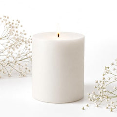 C Lal & Sons Silver Pillar Candle 2x2 Inch | Long Burning Decorative Wax Candle | 20H Burn Time | Unscented Candle for Home Décor, Wedding Decoration, Prayer, Meditation, Festivals & Romantic Ambience