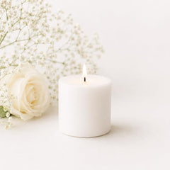 C Lal & Sons Silver Pillar Candle 2x2 Inch | Long Burning Decorative Wax Candle | 20H Burn Time | Unscented Candle for Home Décor, Wedding Decoration, Prayer, Meditation, Festivals & Romantic Ambience