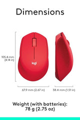 Logitech M331 Silent Plus Wireless Mouse, 2.4GHz with USB Nano Receiver, 1000 DPI Optical Tracking, 3 Buttons, 24 Month Battery Life, PC/Mac/Laptop - Black