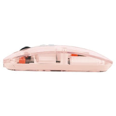 Arctic Fox Clearview Transparent Wireless and Bluetooth Rechargeable Mouse, USB Receiver,LED Battery Magic Silm for Office/PC/Mac/Laptop/Apple/ipad(Pink)