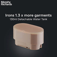 Morphy Richards SteamPro 1300 W Handheld Garment Steamer | With 130ml Detachable Water Tank | Foldable & Lightweight | Champagne Gold