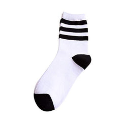 SYGA 2 Pair Black and White Coloured Daily Use Assorted Pattern Casual Socks for Women(Assorted)