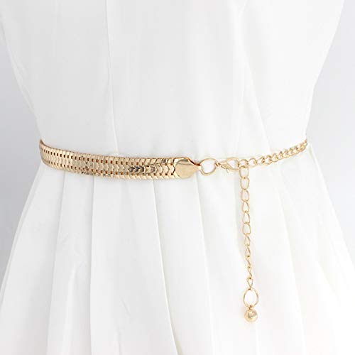 SYGA Waist Chain with Adjustable Metal Hook, Gold Color, Fashion Jewelry Belt for Women