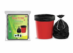 Newtone Garbage Bags | Medium 19 X 21 Inches | 90 Bags (30 Bags X 3 Rolls) | Dustbin/Trash bin | Pouch Packing | (Black)
