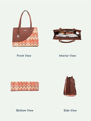 ZOUK Office Essential Bag | Jute | Vegan Leather Handcrafted Tote Bag With Double Handle Shoulder Strap | Bristel