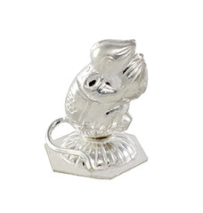 KMJ Pure Silver Mouse for ganpati, mushak, ganeshji ki savari for Home and Gifting Purpose (wt. 7 Grams)