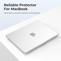 EooCoo Case for MacBook Air 15 inch M5 M4 M3 M2 2026-2023, Sparkly Clear