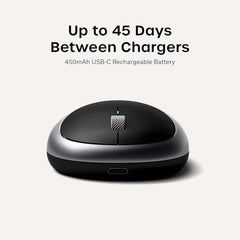 SATECHI M1 Wireless Bluetooth Mouse, USB-C Rechargeable, Compact, Silver