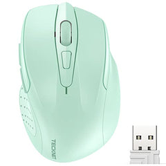 TECKNET Wireless Mouse, 2.4G Ergonomic Computer Mouse, 2600 DPI, Green