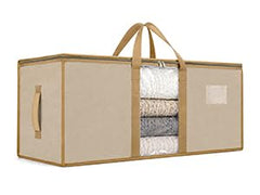 Storite Jumbo Super-Size 81 L Canvas Moisture Proof Heavy Duty Storage Bag | for Toys/Stationery/Blankets/Clothes/Moving Bags MultiPurpose With Strong Reinforced Handles Rectangular Cream (87x26x36 cm)
