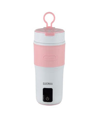 Elecmaa 2 in 1 Car Electric Kettle & Bottle 400ml, Pink | For office, car, home and travel, Ideal for Homes (220v) & Car, office 12-24V DC, 4 Temp & Digital Touch Ctrl