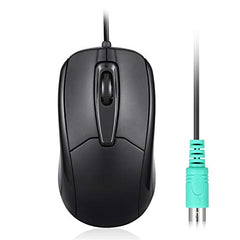 Perixx PERIMICE-209P Wired PS/2 Optical Mouse – Ambidextrous 3-Button Design, 1000 DPI Precision & 6-Ft Cable – Glossy Black for Legacy PCs & Industrial Systems