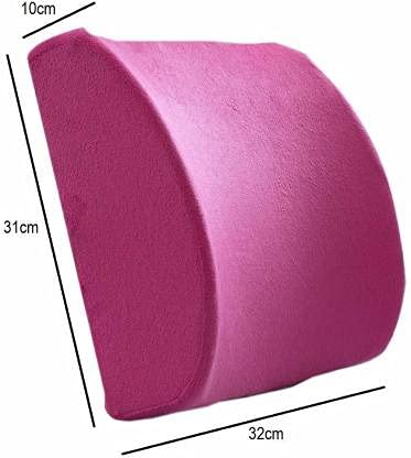 SYGA Memory Foam Lumbar Cushion Travel Velvet Pillow Car Flight Seat Home Chair Back Support(Grey)