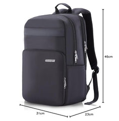 American Tourister RON Large 4 Compartment Laptop Backpack Travel Bag, 28 Ltrs Durable Bags For Mens, College School Computer Backpack Gift For Unisex Boys Girls Kids, Black, With Rain Cover