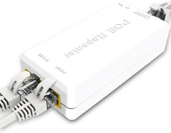 XIKKART Poe Repeater, Smart Poe Extender Upto 100M Supported 2 Cameras, Cascade 2-3 Times, Poe Extension Networking Device, Supports IEEE802.3af/at, Plug-and-Play, (No External Power Required)