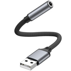 Vanjua USB to 3.5mm Audio Jack Adapter, External Sound Card AUX Stereo Converter Compatible with PC, Laptop, Desktop, Linux, PS4, Headset and More Devices