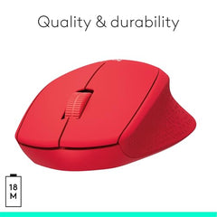 Logitech M331 Silent Plus Wireless Mouse, 2.4GHz with USB Nano Receiver, 1000 DPI Optical Tracking, 3 Buttons, 24 Month Battery Life, PC/Mac/Laptop - Black
