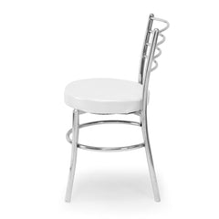 RATISON Office Visitor Study Chair Home Restaurant Steel Multipurpose with a Leather Cushion Steel Chrome Chair with Ring (Green, 6)