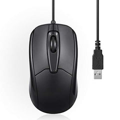 Perixx PERIMICE-209P Wired PS/2 Optical Mouse – Ambidextrous 3-Button Design, 1000 DPI Precision & 6-Ft Cable – Glossy Black for Legacy PCs & Industrial Systems