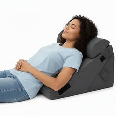 Orthowala Premium Adjustable Bed Wedge Pillow with Headrest – Memory Foam Support for Acid Reflux, Snoring, Back & Leg Pain – 2 Years Warranty