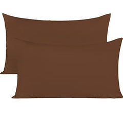 Soft Pillow Covers 19 x 29 Inches - Egyptian Cotton 600 Thread Count Set of 2 Pillow Cover Set Envelope Closure Hotel Quality Pillowcase - Beige