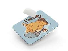 SHERISH Cute Cat (I'm OK) Mouse Pad for PC & Laptop – Waterproof Desk Mat with Funny Cartoon Cat Design, Smooth Cloth Surface & Non-Slip Rubber Base Ideal for Office, Work from Home & Gaming 19x23 cm