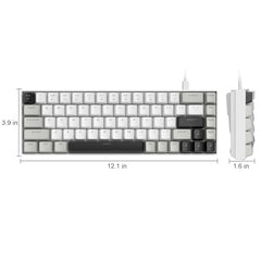 MageGee Portable 60% Mechanical Gaming Keyboard, MK-Box LED Backlit Compact 68 Keys Mini Wired Office Keyboard with Blue Switch for Windows Laptop PC Mac - Blue/White