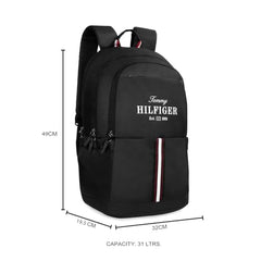 Tommy Hilfiger Laptop Backpack Elbert - Navy | Backpack for School, College and work | Water-Resistant, Fits 15-inch Laptop, with Rain Cover, Trolley Holder & 1-Year Warranty | 31L Capacity