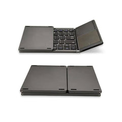 N Pro Portable Foldable Bluetooth Keyboard (2.2) Dark Grey with Touchpad, Wireless Slim Folding Keyboard, USB-C Rechargeable Pocket Size Travel Keyboard for iPad, Tablet, Laptop & Android Devices