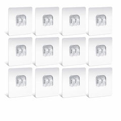 T ESSENTIALS Multipurpose Transparent Self Adhesive Wall Hooks Strong Sticky Heavy Hooks for Bathroom Kitchen Adhesives Hook for Shower Caddy Storage Shelves (Pack of 4)