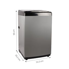 Midea 7.5kg 5-Star Top Load | Fully Auto | Hydrowave Stainless Tub | 10 Programs | 700 RPM | Intelligent Sensors | Auto Tub Clean | Magic Filter | Child Lock | Glass Lid | (MWMTL075FP1ENIG, Inox Grey)