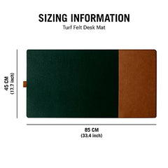 DailyObjects Combo Super Smooth Vegan Leather Reversible, Anti Slip, Water Resistent Felt Turf 2.0 Desk Mat | Vegan Leather Black Desk Tray Organiser - Set of 2