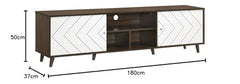 DeckUp Soneva Engineered Wood TV Unit (Wotan Oak & White, Matte Finish)