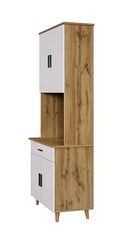 DeckUp Haven Kitchen Cabinet (Wotan Oak & White, Matte Finish)