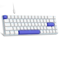 MageGee Portable 60% Mechanical Gaming Keyboard, MK-Box LED Backlit Compact 68 Keys Mini Wired Office Keyboard with Blue Switch for Windows Laptop PC Mac - Blue/White