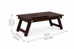 Laptop Table, Laptop Table on Bed, Foldable Bed Desk with Side Cup Holder, Portable Lap Tray for Study and Work (Honey Finish)